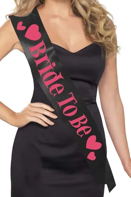 Produktbild von JGA Bride to be Schärpe schwarz-rosa