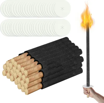 Produktbild von Jopassy Fackeln Brennzeit 100 min Wachsfackeln  inkl.  Handschutz Langem Griff Garten Outdoor 200x