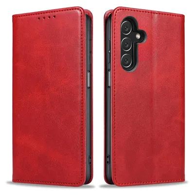 Produktbild von Handyhülle für Samsung Galaxy A05s Kunstleder Flip Cover Hülle Klapphülle Case Kartenfach Farbe: Rot