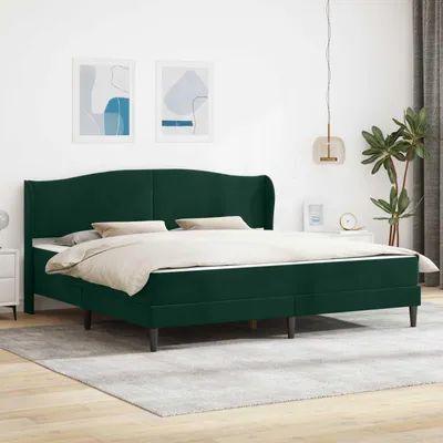 Produktbild von Möbel Bettrahmen mit Kopfteil Dunkelgrün 180 x 200 cm SamtKlassische Betten - Klassische Betten c4819