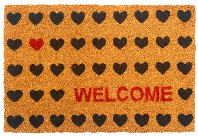 Produktbild von Relaxdays Fußmatte Kokos, Welcome, 60x40cm, rutschfest, wetterfest, Fußabstreifer innen & außen, Türvorleger, mehrfarbig