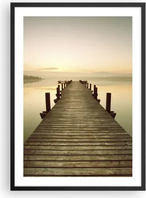 Produktbild von Gerahmtes Poster - Schwarzer Rahmen - Brücke See - 50x70 cm - Wand Bild - Wanddeko - Wandbilder - Kunstposter - Wandposter - Bilderrahmen - Bilder - Kunstdruck - Wandbild - P2BPA50x70-3625