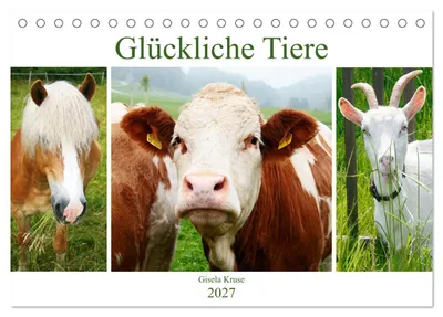 Produktbild von Glückliche Tiere (Tischkalender 2027 DIN A5 quer), CALVENDO Monatskalender