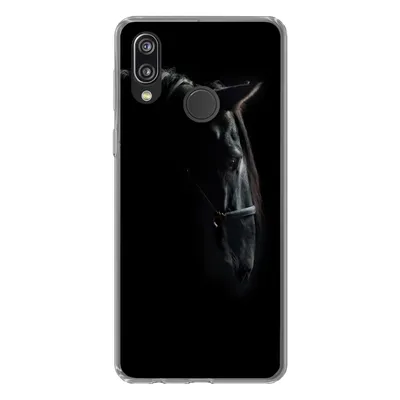 Produktbild von MuchoWow® Handyhülle Schutzhülle Hülle für Huawei P20 Lite (2020) Pferd - Leicht - Schwarz Silikon Softcase Handy Hülle - Kartenhalter