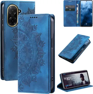 Produktbild von Mandala Handyhülle für Xiaomi Redmi A5 RFID Schutz Klapphülle Case Cover Design Schutzhülle Farbe: Blau