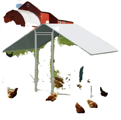 Image de Poulailler, toile en PE imperméable, fermetures sécurisées, BLANC