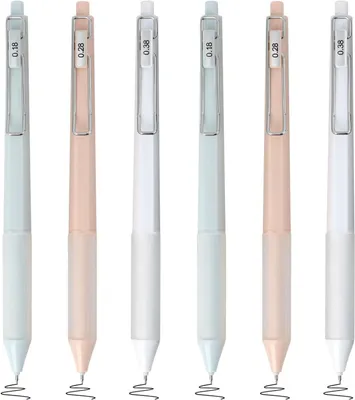 Image de Lot de stylos à bille, 6 pièces, encre noire, rechargeables, pour l'école et le bureau