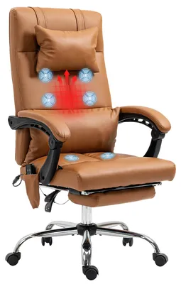 Obrázok produktu pre Kancelárska stolička Vinsetto s masážnou funkciou, ergonomické kreslo s funkciou sklopenia