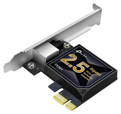 Produktbild von TP-Link TX201, Eingebaut, Kabelgebunden, PCI Express, Ethernet, 2500 Mbit/s, Schwarz, Grau
