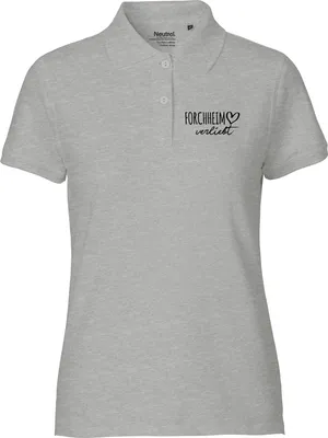 Produktbild von Huuraa Damen Polo Shirt Forchheim verliebt XL Sport Grey Bio Baumwolle Fairtrade Poloshirt Geschenkidee