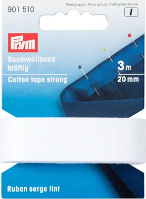 Produktbild von Prym Baumwollband kräftig weiß 10 mm 5 m Gummiband  