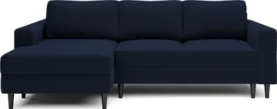 Produktbild von Selsey Nalika - Ecksofa mit Schlaffunktion, Bettkasten, Samtbezug Dunkelblau wasserabweisend, linksseitig