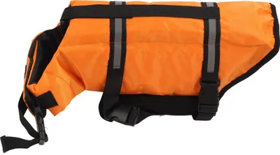 Produktbild von Hundeschwimmmantel, einstellbare Schwimmflotation, hohe Sichtbarkeit, orange, Größe L (Gewicht: 5,5–11 kg), ideal für Wassersport und Bootsfahrten
