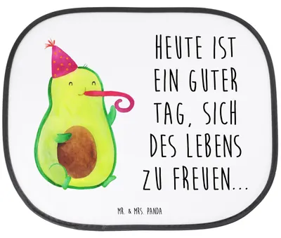 Produktbild von Mr. & Mrs. Panda Autoscheiben Sonnenschutz Avocado Feier - Weiß - Geschenk, für, Fete, Sonnenblende Auto, Fenster, Party, saugnapf, Tröte, Geburtstag