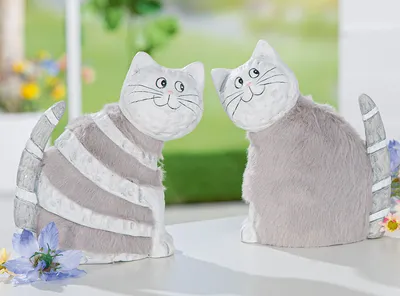 Produktbild von Gilde Figur, Katze, "Funny", Keramik, weiß, L. 5.5 cm, B. 11 cm, H. 12.5 cm 58374 4063387583746 2 Stück (2-fach sortiert)