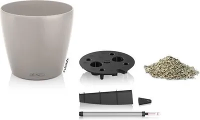 Image de Pot de fleurs LECHUZA Classico color 28, Ø 28 x 26 cm, Kit complet, Brun sable, 9 L