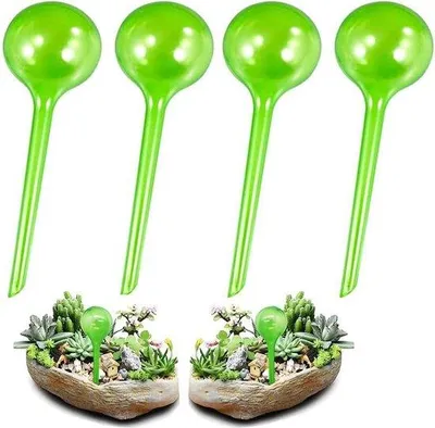 Produktbild von Famanu Bewässerungskugeln 4er Set, groß, selbstbewässernd, für Pflanzen, grün