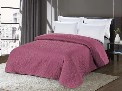 Zdjęcie produktu dla Ciemnoróżowa narzuta ze wzorem STONE Rozmiar: 200 x 220 cm