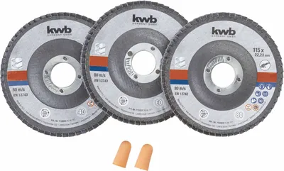 Produktbild von kwb 712061 Schleifset 115 mm 3 St