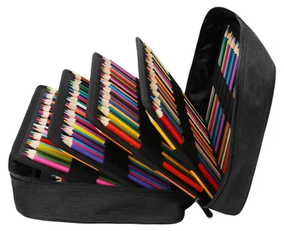 Image de Étui de rangement de grande capacité pour 304 crayons de couleur ou 200 stylos noirs