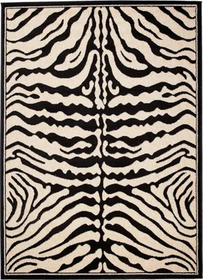 Produktbild von Tapiso Teppich ATLAS modern Zebra schwarz creme Wohnzimmer  100 x 200 cm