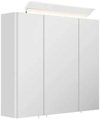 Produktbild von Badezimmer Spiegelschrank 3-türig LED-Lampe 70 cm Weiß Hochglanz