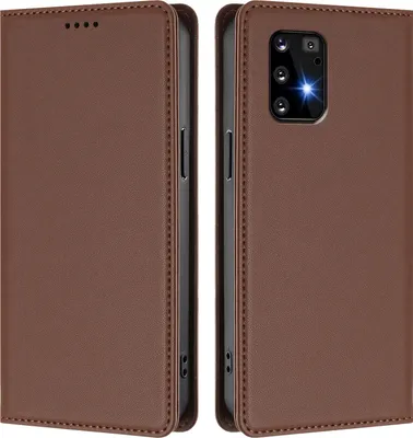 Image de Etui en cuir pour Samsung Galaxy S10 Lite, étui magnétique en cuirPolyuréthaneavec support Marron