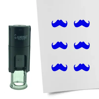 Produktbild von CombiCraft Selbstfärbender Stempel 'Schnurrbart' in der Farbe Blau, Ø10mm
