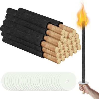 Obrázok produktu pre Jopassy baterky záhradné baterky detské baterky doba horenia baterky svadobné voskové baterky detské baterky na svadby s dlhou dobou horenia 45min 42cm 100x