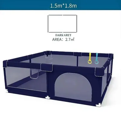 Zdjęcie produktu dla Barierka ochronna dla dzieci - 150 x 180 cm - Bardzo duża - Miękka, oddychająca siatka - Do użytku wewnątrz i na zewnątrz - Niebieska