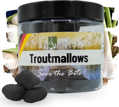 Produktbild von Zite Fishing Troutmallows Knoblauch schwarz 40 g