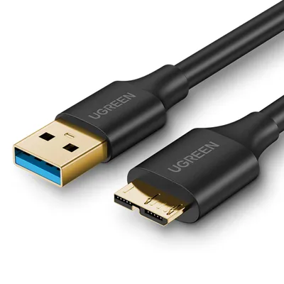 Produktbild von Ugreen USB-A 3.0 - Micro-USB-B SuperSpeed-Kabel, 5 Gbit/s, 1 m - Schwarz