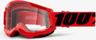 Productafbeelding van 100% beschermende bril, model STRATA 2, rood, met heldere glazen