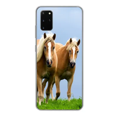 Produktbild von MuchoWow® Handyhülle Schutzhülle Hülle für Samsung Galaxy S20 Plus Pferde - Gras - Luft Silikon Softcase Handy Hülle - Hartschale