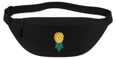 Produktbild von Huuraa Bauchtasche Ananas Comic 2,5 Liter Black Polyester Crossbody Bag Geschenkidee