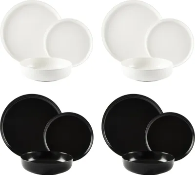 Immagine prodotto di Set di stoviglie Excelsa 12 pezzi in ceramica nordica bianca e nera