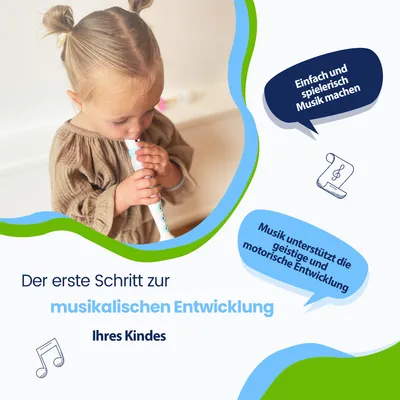 Produktbild von Kadoing® Holz-Musikset für Kinder - Montessori Spielzeug - mit Musikheft & Videos - Geschenkidee - Xylophon, Rasseln und Tamburin - Musik für Kinder