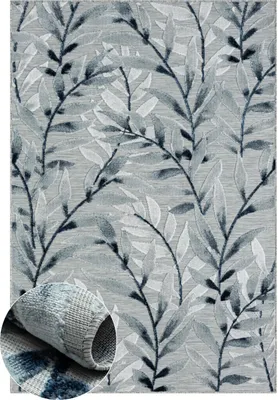 Produktbild von MY-RUG Outdoor-Teppich "Laurel II" 300X200 cm, grau, mit floralem Hoch-Tief-Design, für draußen
