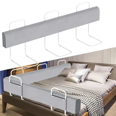 Obrázok produktu pre Pevná bočnica do postele, 1 kus, 180 cm, sivá, nastaviteľná výška, ochranná bočnica do detskej postele, ochranná bočnica do postele pre bábätká, ochrana proti vypadnutiu z postele pre rodinnú posteľ a detskú posteľ