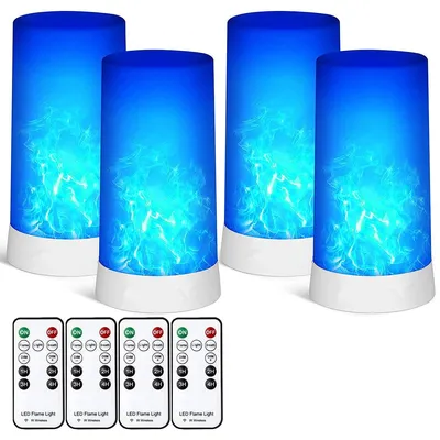 Produktbild von 4X LED Flame Effect Light , USB Rechargeable,Flickering Flame Candle Lantern with Remote Timer,Gravity Sensing Effect,Magnetic Base,Waterproof Dimmable Outdoor Hanging Lamps Camping