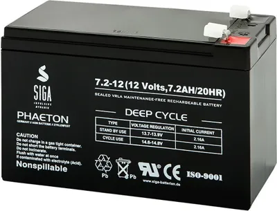 Produktbild von SIGA Phaeton AGM Deep Cycle Akku 7,2Ah 12V