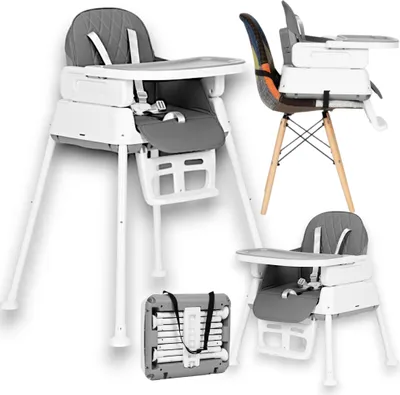 Produktbild von Kinderhochstuhl 3w1 - Hochstuhl für Kinder - Baby Hochstuhl, Klappbarer Kinderstuhl, Babystuhl, Fütterungsstuhl, Futterstuhl für Babys und Kleinkinder