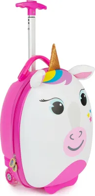 Immagine prodotto di Trolley da viaggio Boppi per bambini. Trolley da viaggio leggero per bambini, dotato di ruote e delle dimensioni del bagaglio a mano. Capacità: 17 litri. UNICORNO
