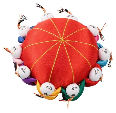 Orientalisches Nadelkissen rot, handgefertigt, 10 cm