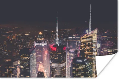 Produktbild von MuchoWow® Poster New York - Beleuchtung - Logo 90x60 cm - Schlafzimmer