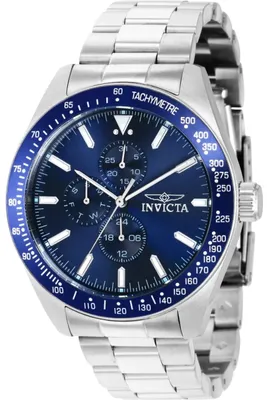 Obrázok produktu pre Invicta Aviator 38965 Pánske Hodinky - Quartz Hnací Mechanizmus - Nerezová Oceľ s Modrým Ciferníkom - 45 mm