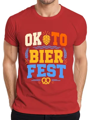 Obrázok produktu pre OKTO BIER FEST, , Bayern, párty, pitie, kožené nohavice, tradičné šaty (Dirndl), pánske tričko, červená farba, veľkosť XXL