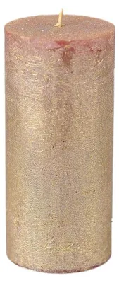 Productafbeelding van Stompkaarsen in Goud, D 7 cm H 15 cm, Set van 2