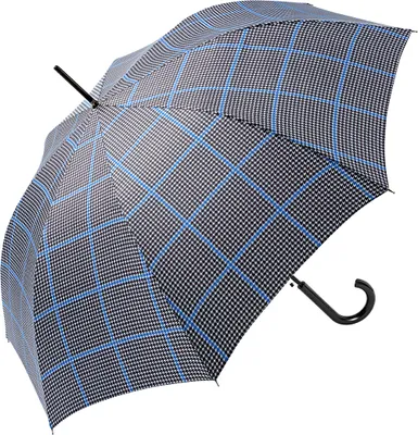 Produktbild von Stockschirm Regenschirm Damen Automatik Karo Pepita Pierre Cardin