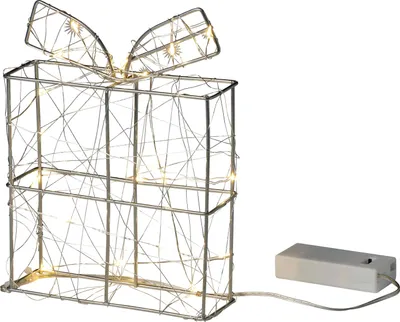 Productafbeelding van Northpoint LED kerstdecoratie van draad, warmwit licht, met timer, op batterijen, voor binnenshuis